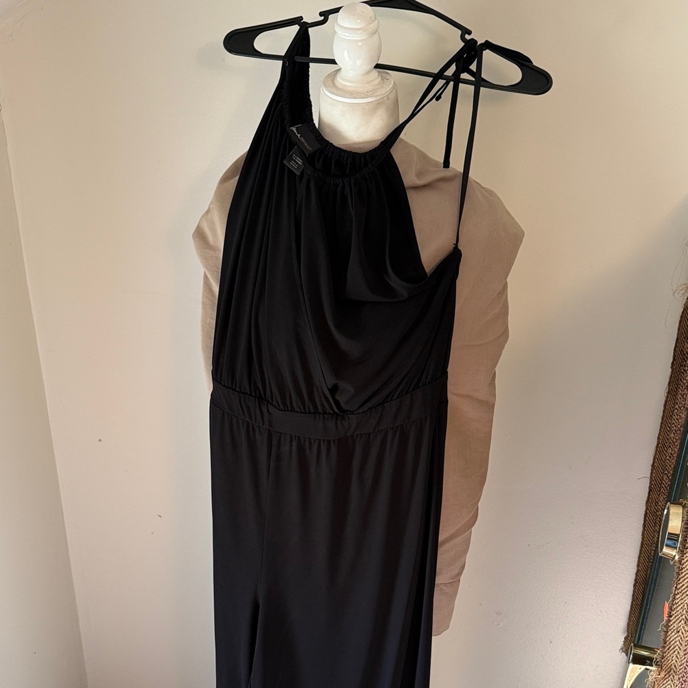 Elegant Black Tie Strap Top Jumpsuit